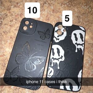 Black Butterfly and Skull iPhone 11 Cases